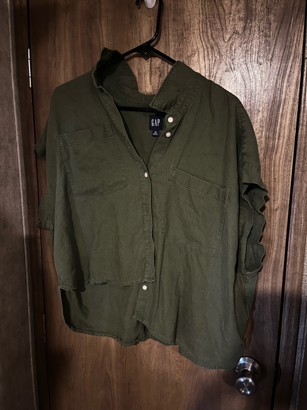 GAP Olive Utility Button-Up Shirt